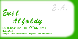 emil alfoldy business card